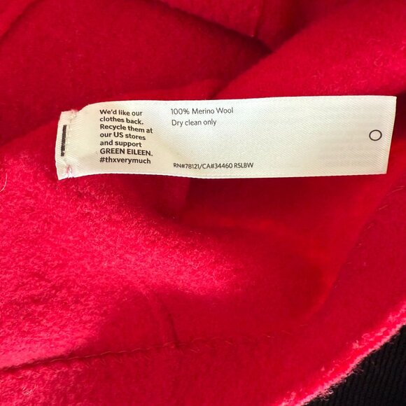 Eileen Fisher Petite Red Merino Wool Button-Up Cardigan Sweater PM - Picture 5 of 5